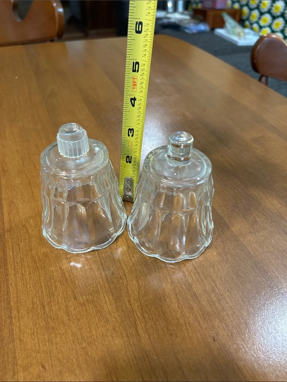 Pair of Clear Glass tulip-Shaped Votive Holders